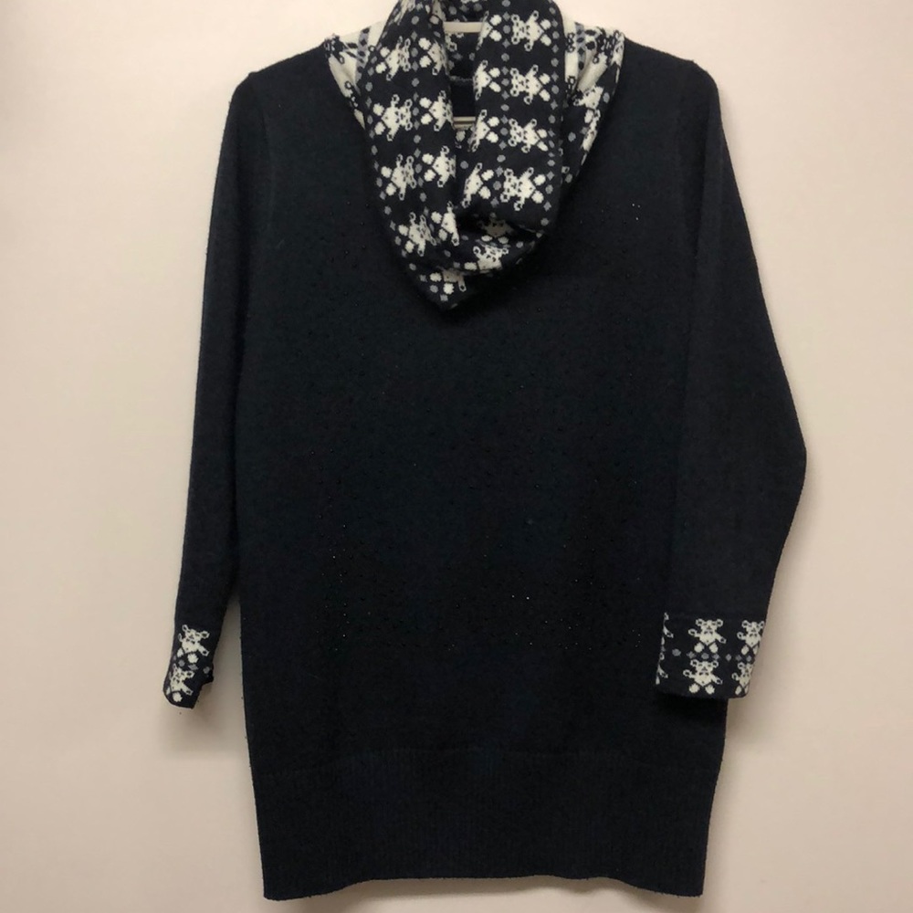 Black wool blend cardigan with chic collar